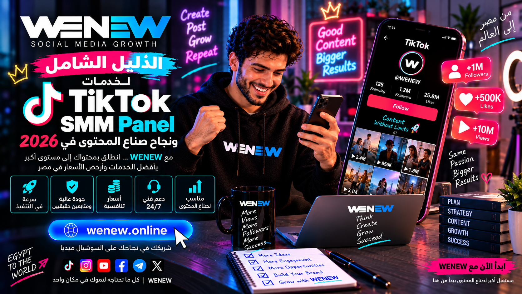WENEW: الدليل الشامل لخدمات TikTok SMM Panel ونجاح صناع المحتوى في 2026