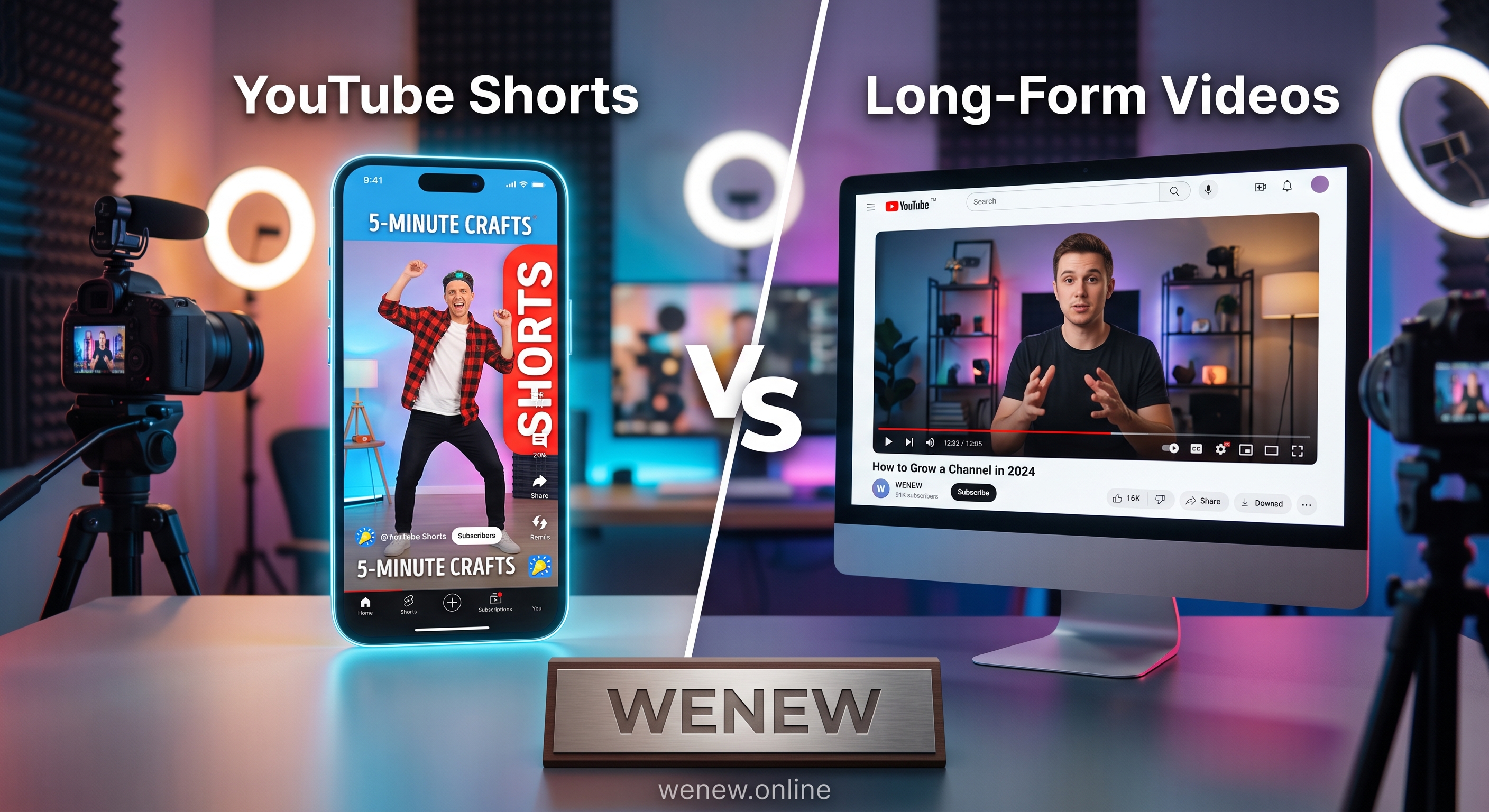 YouTube Shorts أم الفيديوهات الطويلة: أيهما الأفضل لنمو قناتك؟