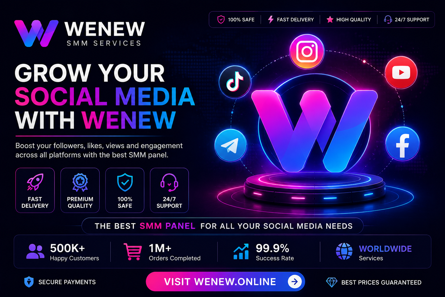 أفضل موقع لخدمات السوشيال ميديا في مصر والعالم العربي: اكتشف منصة wenew.online