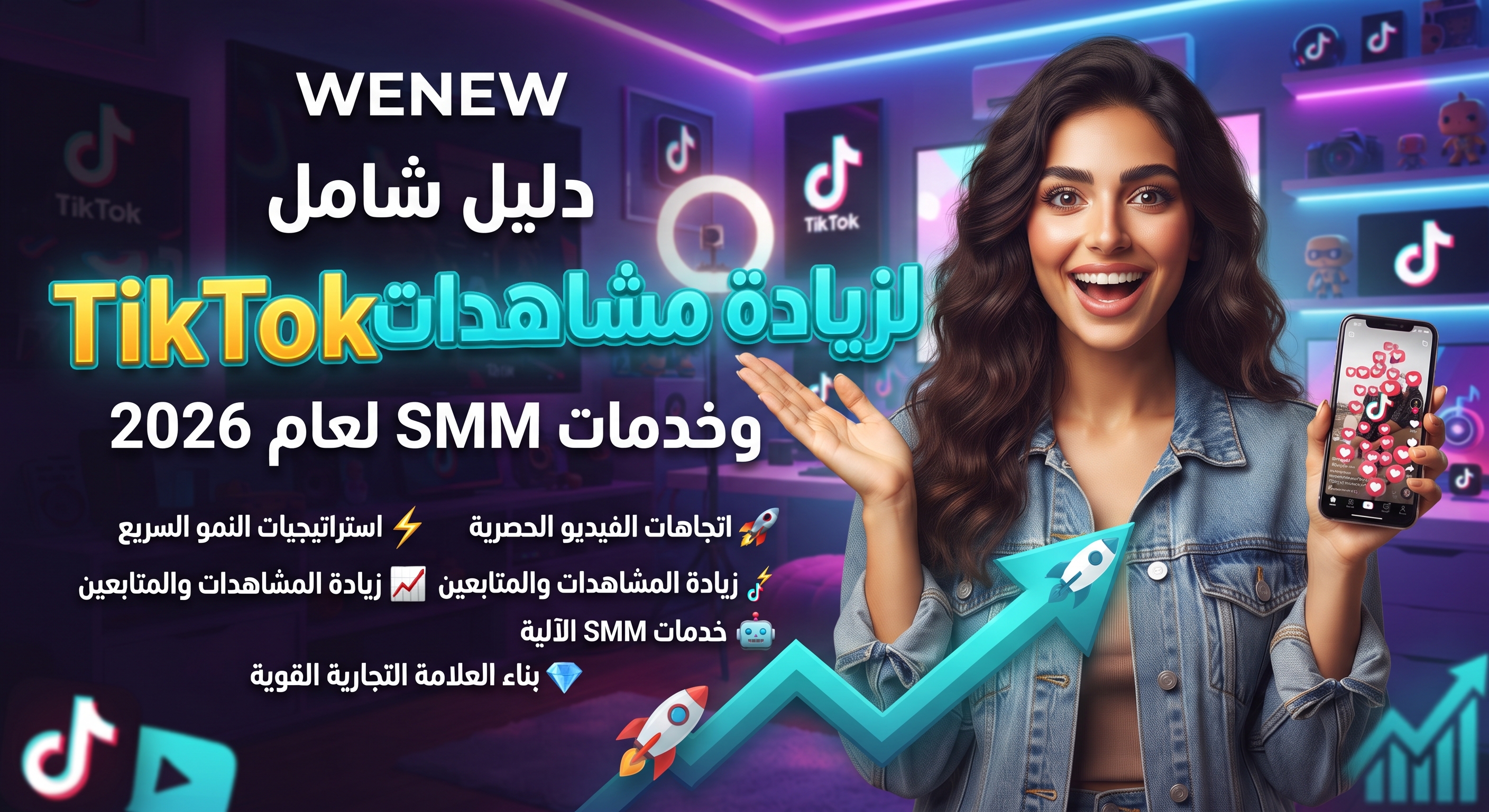 WENEW: دليل شامل لزيادة مشاهدات TikTok وخدمات SMM لعام 2026