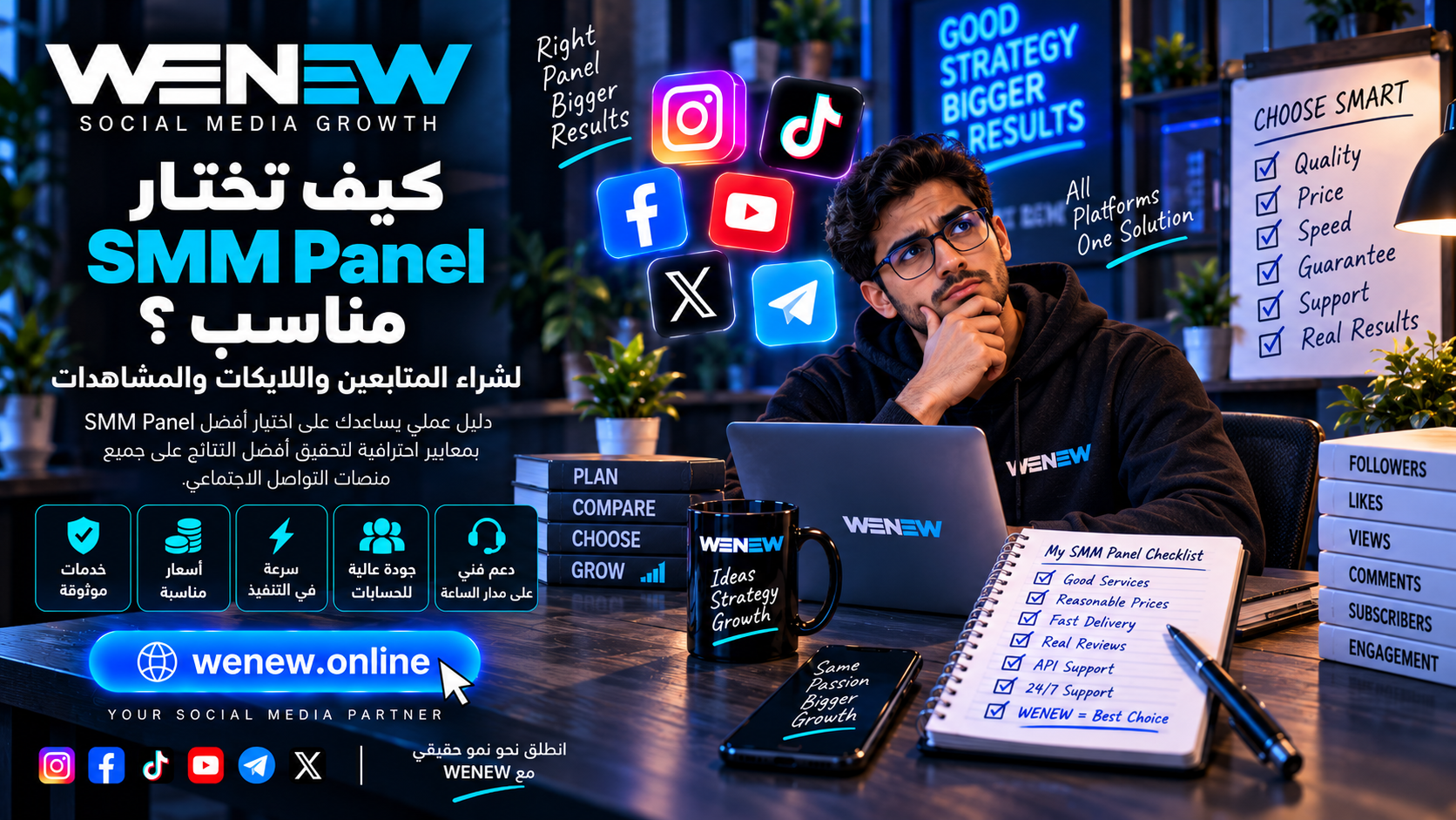 WENEW: كيف تختار SMM Panel مناسب لشراء المتابعين واللايكات والمشاهدات؟