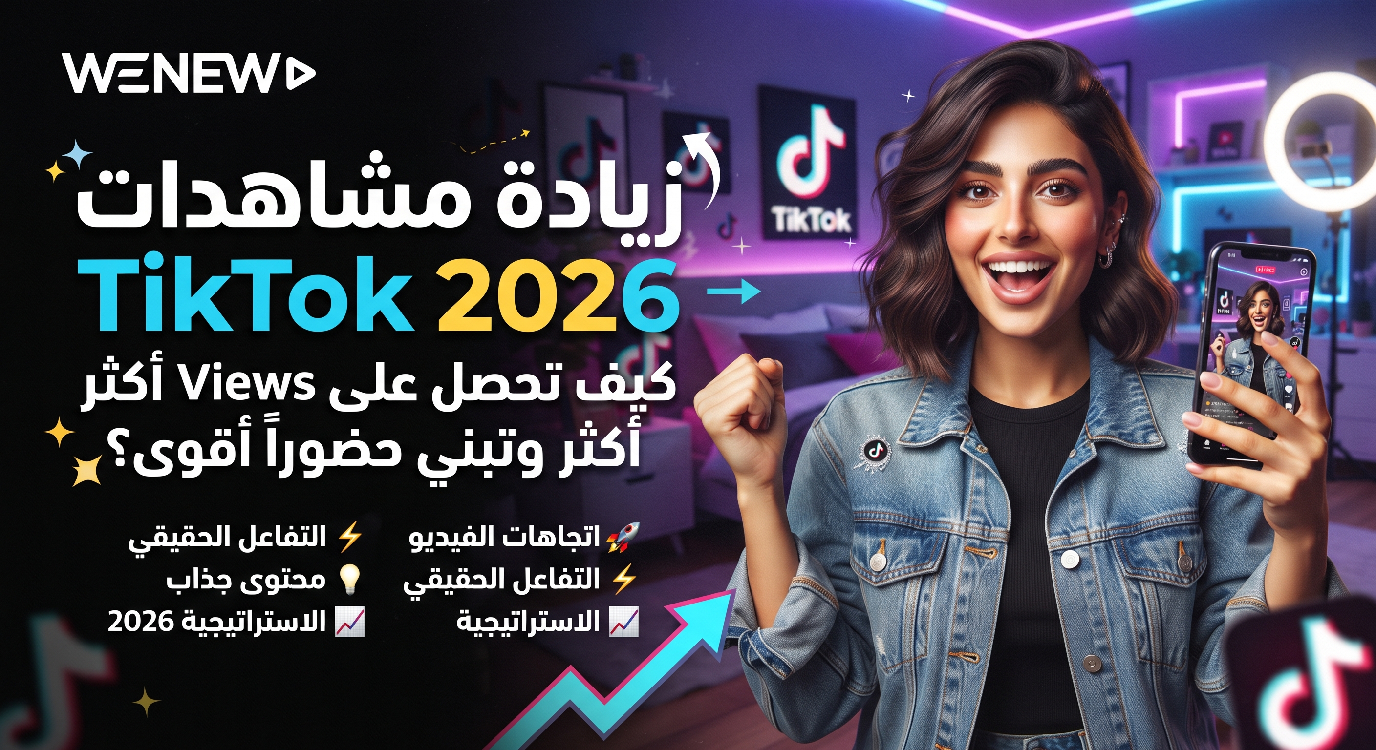 WENEW: زيادة مشاهدات TikTok 2026 — كيف تحصل على Views أكثر وتبني حضوراً أقوى؟