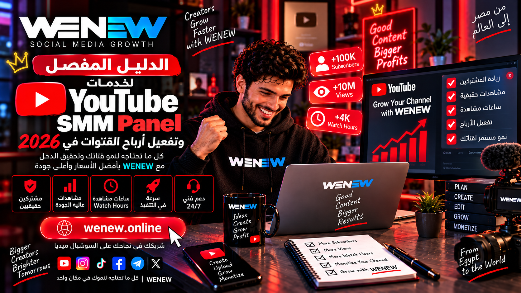 WENEW: الدليل المفصل لخدمات YouTube SMM Panel وتفعيل أرباح القنوات في 2026