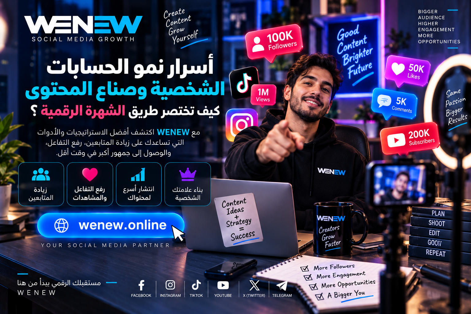 أسرار نمو الحسابات الشخصية وصناع المحتوى: كيف تختصر طريق الشهرة الرقمية؟