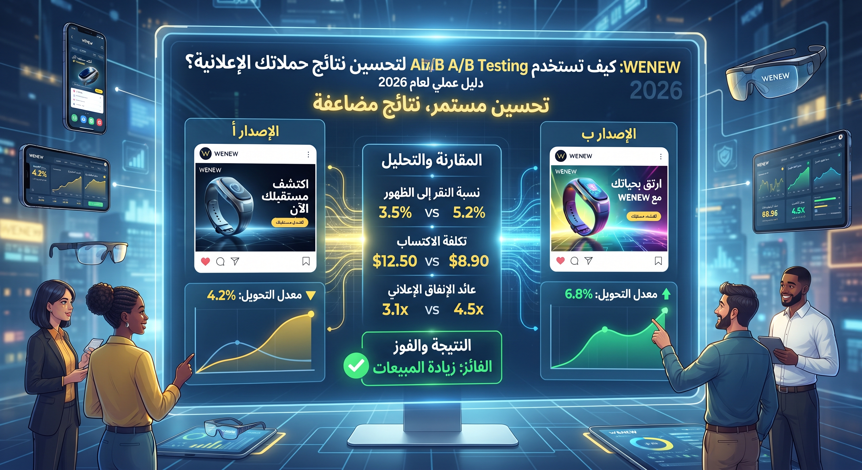 WENEW: كيف تستخدم A/B Testing لتحسين نتائج حملاتك الإعلانية؟ دليل عملي لعام 2026
