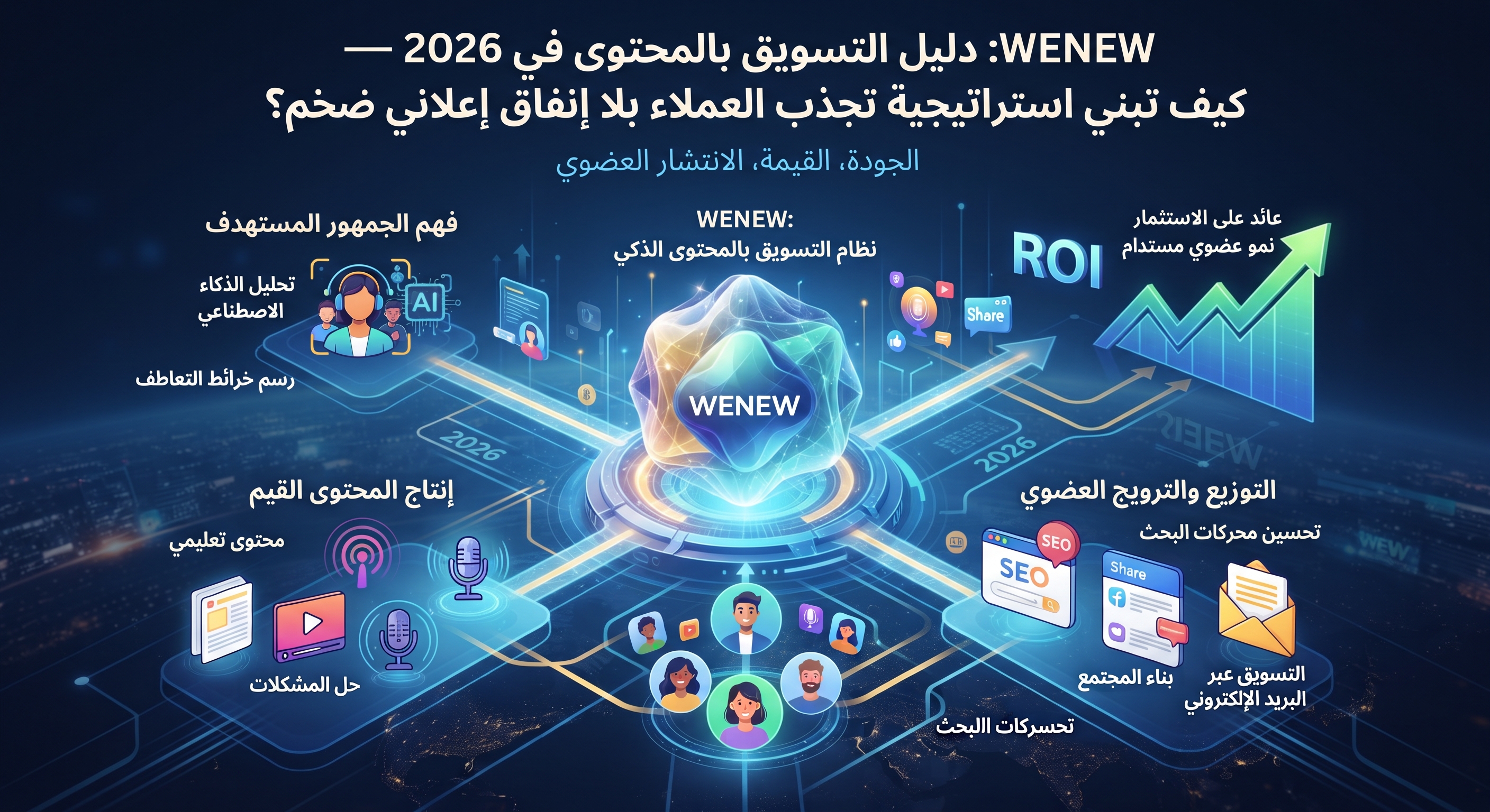 WENEW: دليل التسويق بالمحتوى في 2026 — كيف تبني استراتيجية تجذب العملاء بلا إنفاق إعلاني ضخم؟