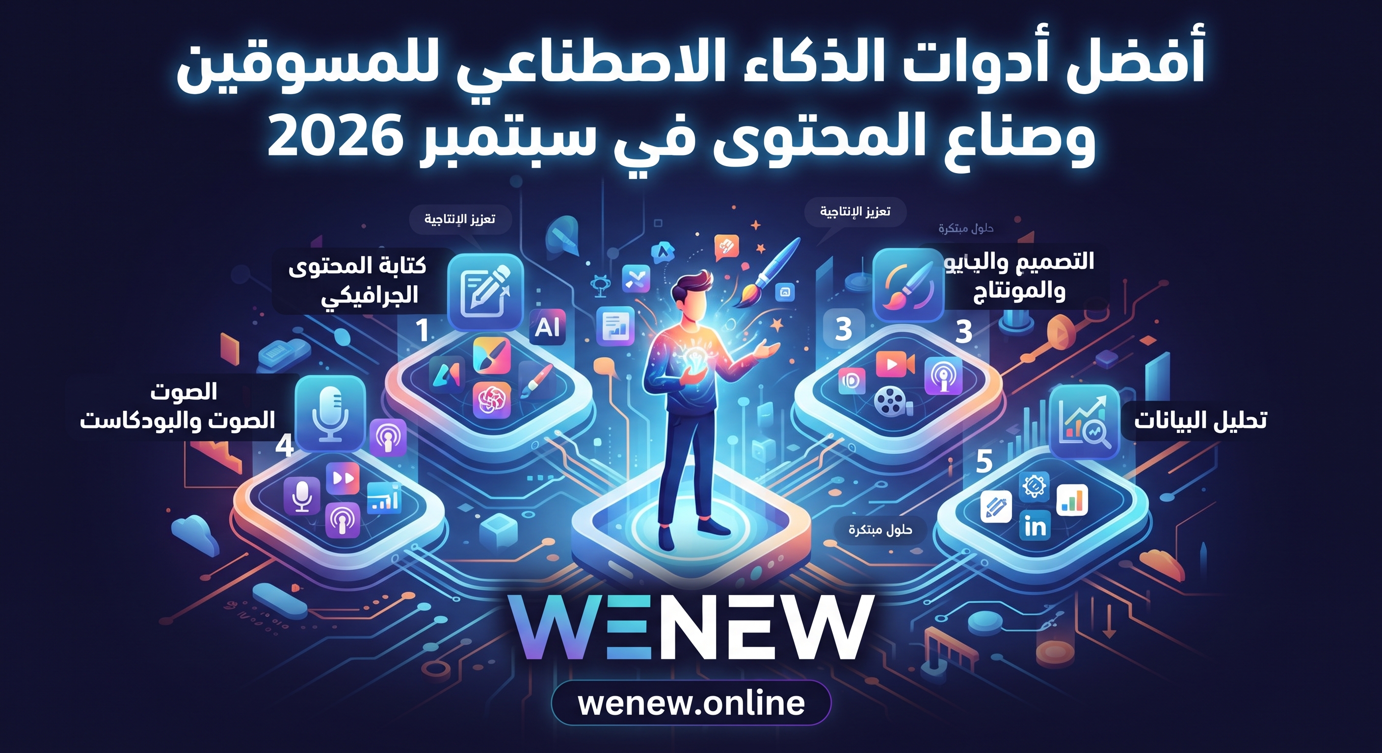 أفضل أدوات الذكاء الاصطناعي للمسوقين وصناع المحتوى في سبتمبر 2026