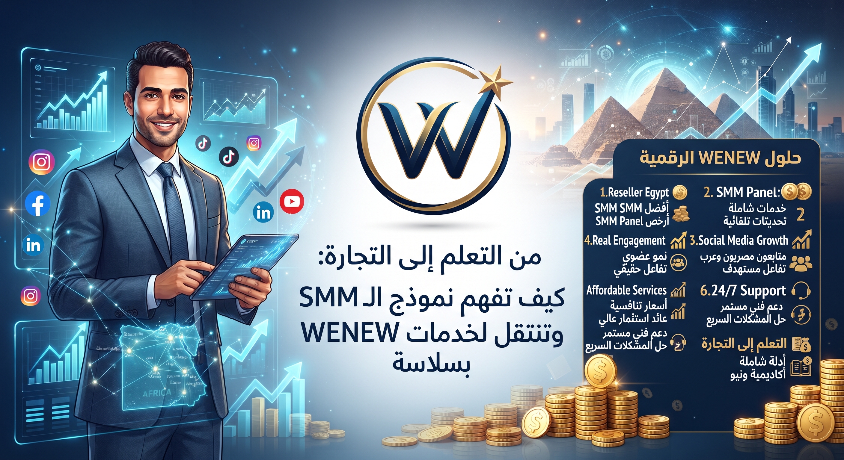 من التعلم إلى التجارة: كيف تفهم نموذج الـ SMM Reseller وتنتقل لخدمات WENEW بسلاسة