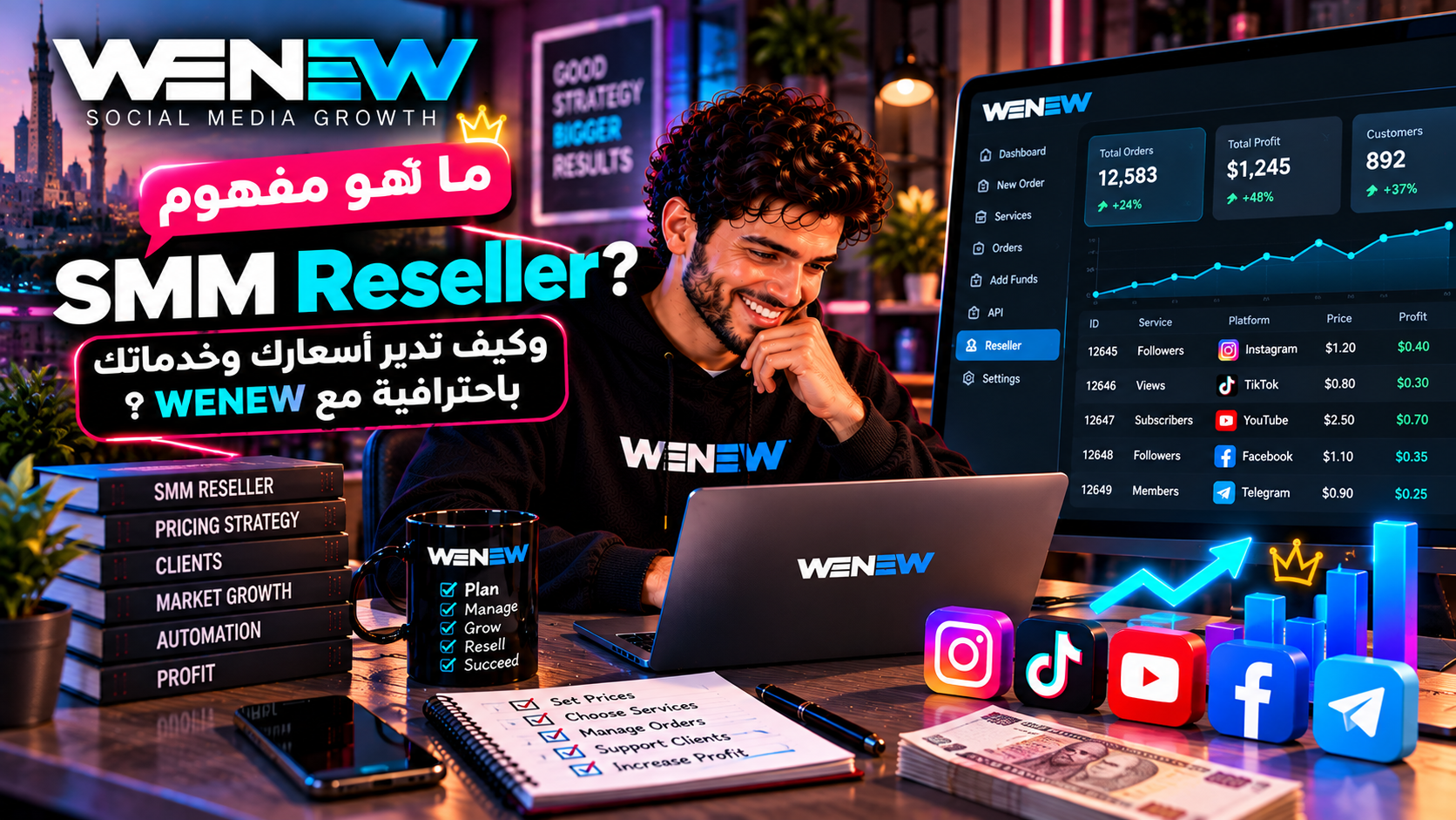 ما هو مفهوم SMM Reseller؟ وكيف تدير أسعارك وخدماتك باحترافية مع WENEW؟