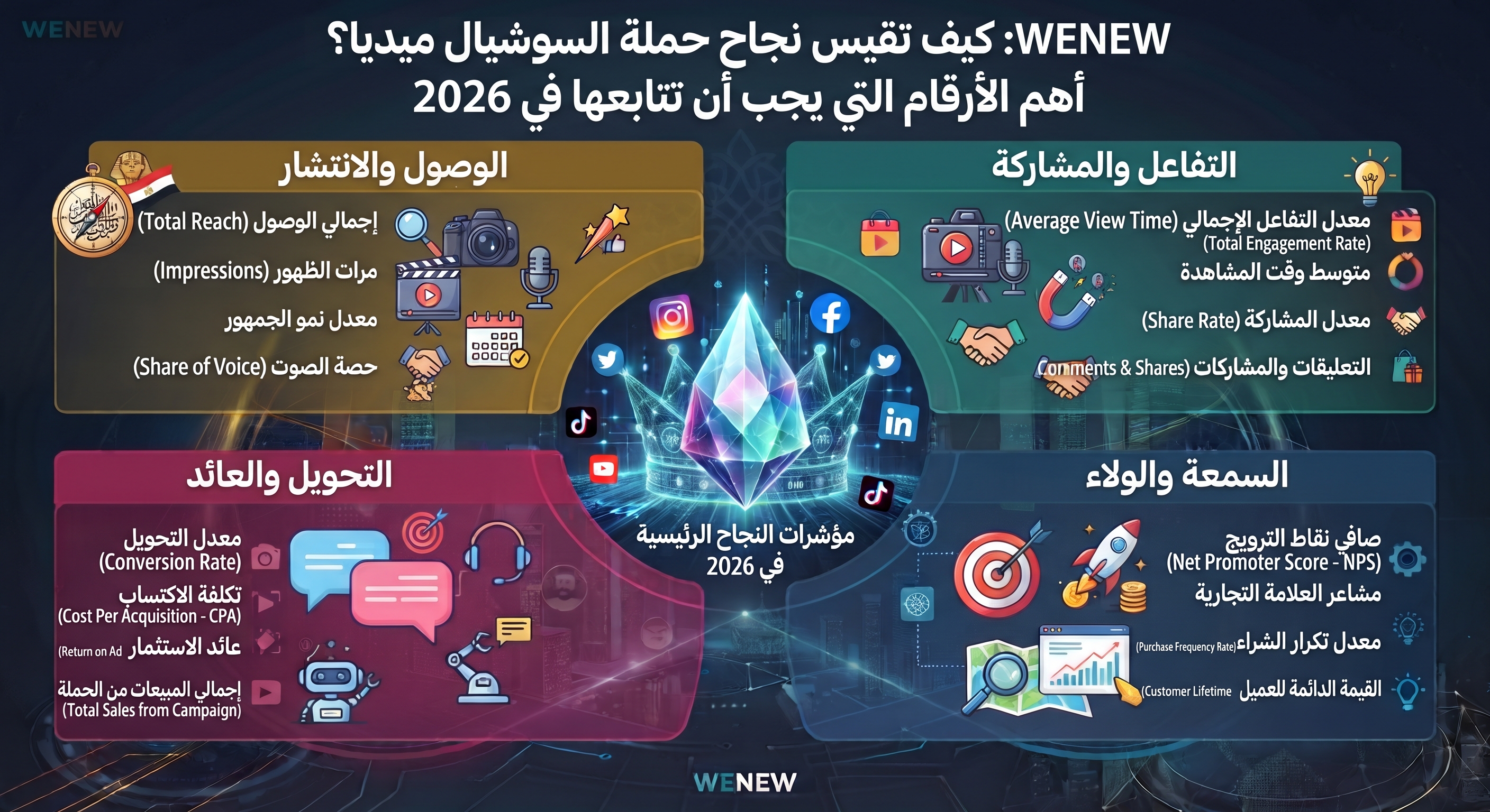 WENEW: كيف تقيس نجاح حملة السوشيال ميديا؟ أهم الأرقام التي يجب أن تتابعها في 2026
