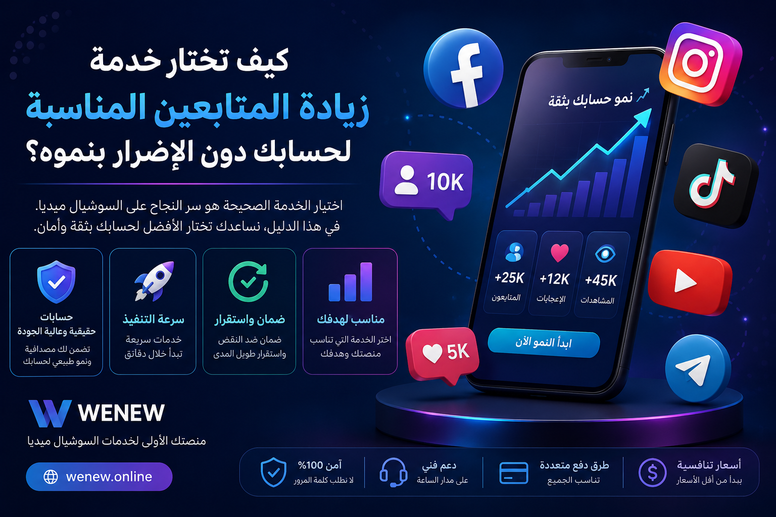 كيف تختار خدمة زيادة المتابعين المناسبة لحسابك دون الإضرار بنموه؟