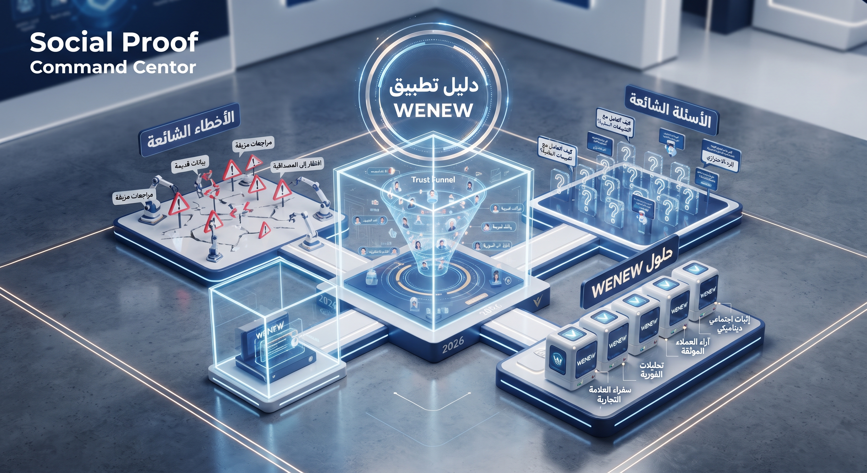 دليل تطبيق Social Proof باحترافية في المتاجر الإلكترونية: الأخطاء، الأسئلة الشائعة، وحلول WENEW