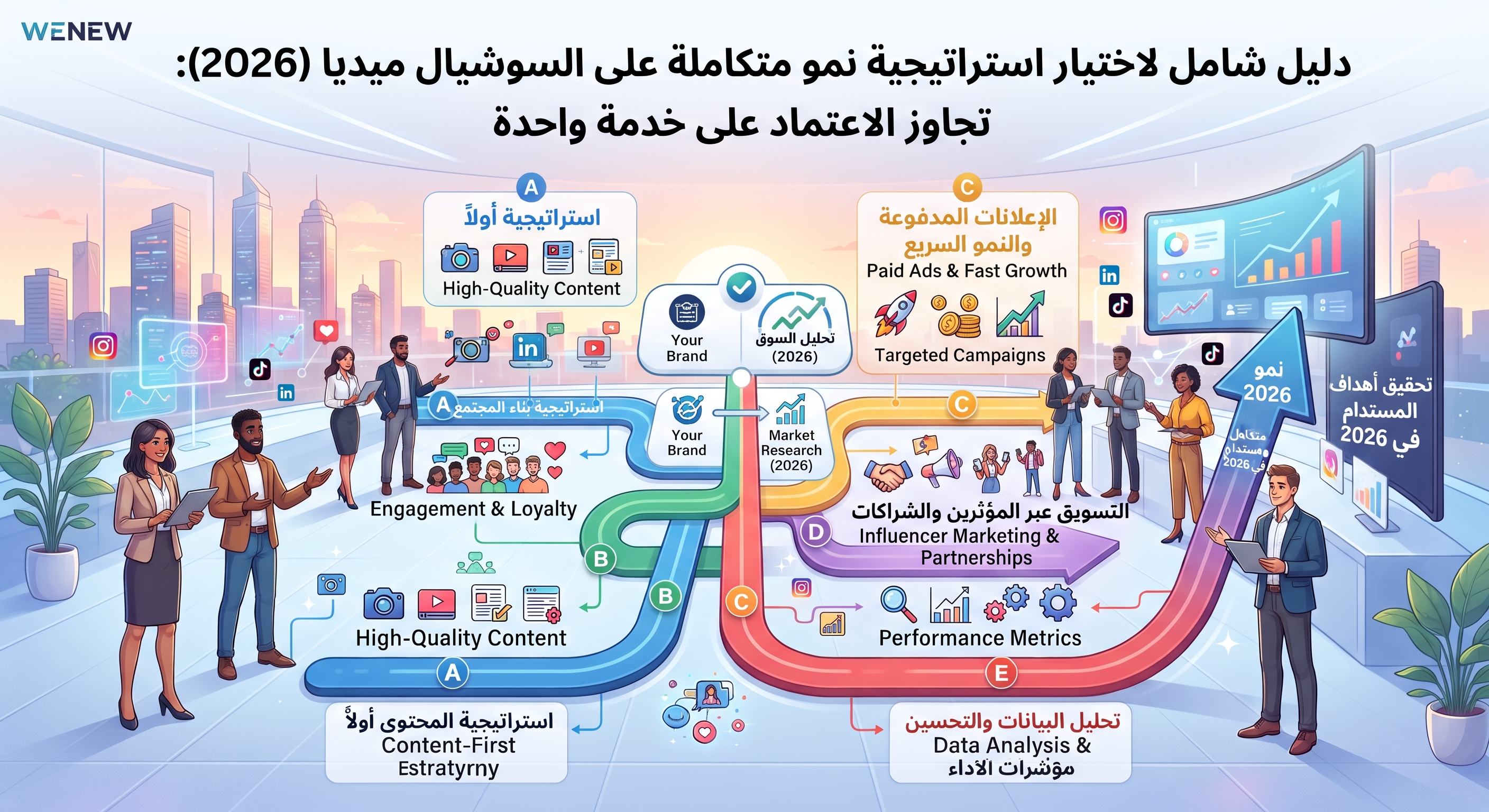دليل شامل لاختيار استراتيجية نمو متكاملة على السوشيال ميديا بدل الاعتماد على خدمة واحدة