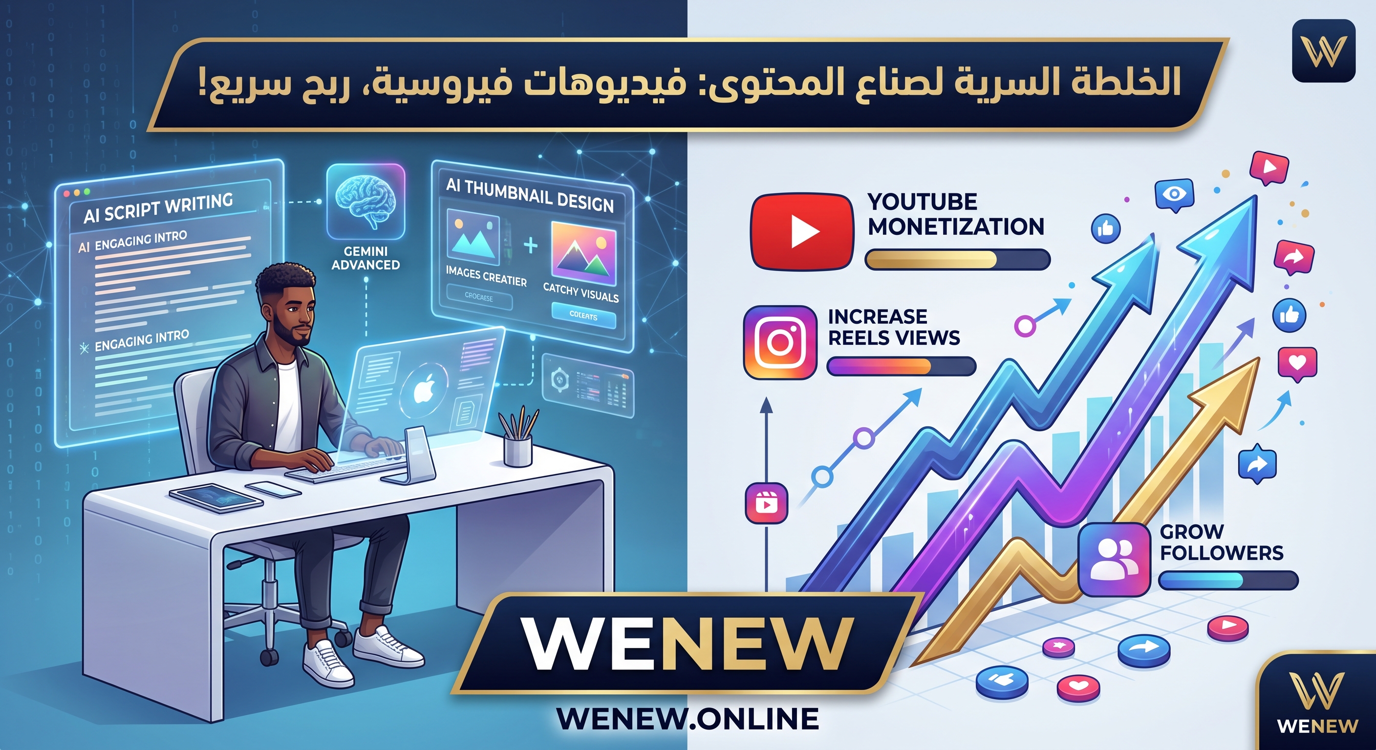 الخلطة السرية لصناع المحتوى: كيف تستخدم الذكاء الاصطناعي لإنتاج فيديوهات فيروسية وتفعيل الربح سريعاً؟