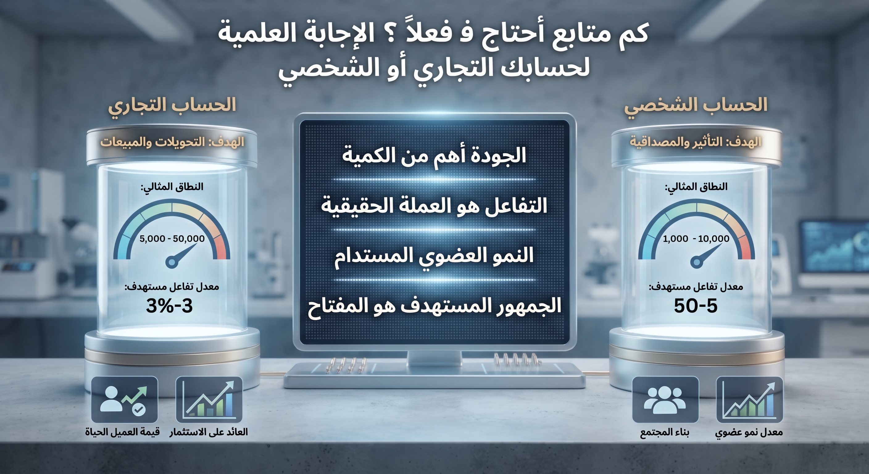 كم متابع أحتاج فعلاً؟ الإجابة العلمية لحسابك التجاري أو الشخصي