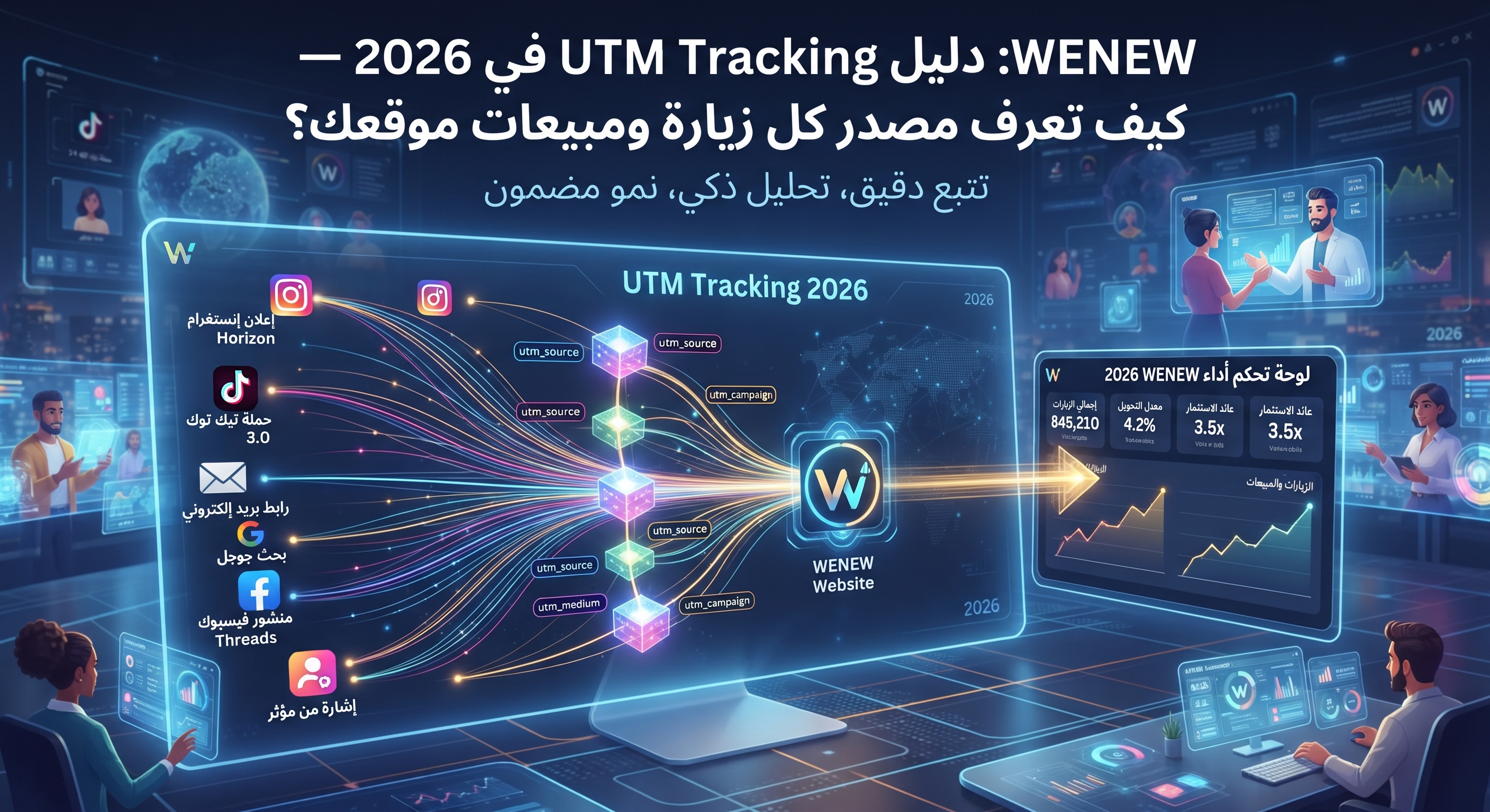 WENEW: دليل UTM Tracking في 2026 — كيف تعرف مصدر كل زيارة ومبيعات موقعك؟