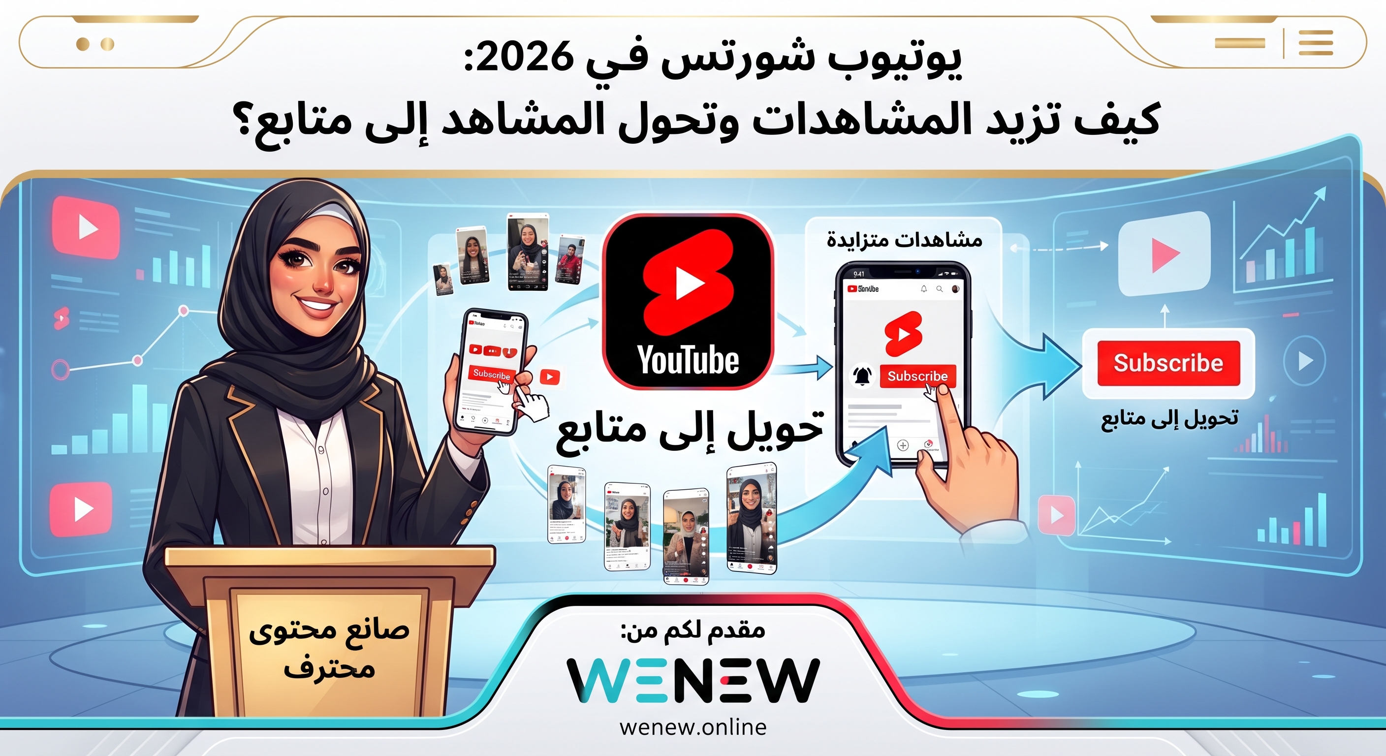 YouTube Shorts في 2026: كيف تزيد المشاهدات وتحول المشاهد إلى متابع؟