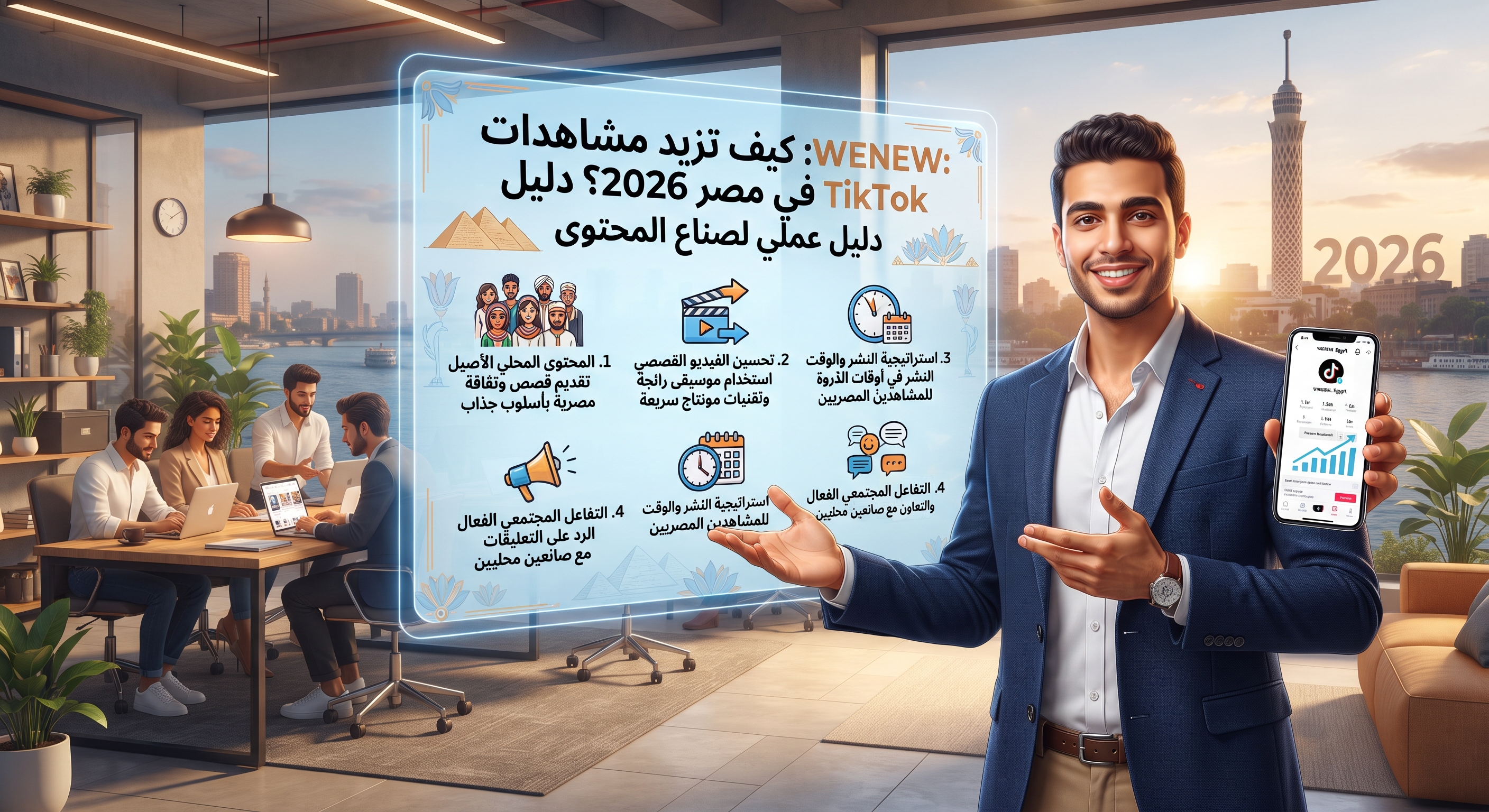WENEW: كيف تزيد مشاهدات TikTok في مصر 2026؟ دليل عملي لصناع المحتوى