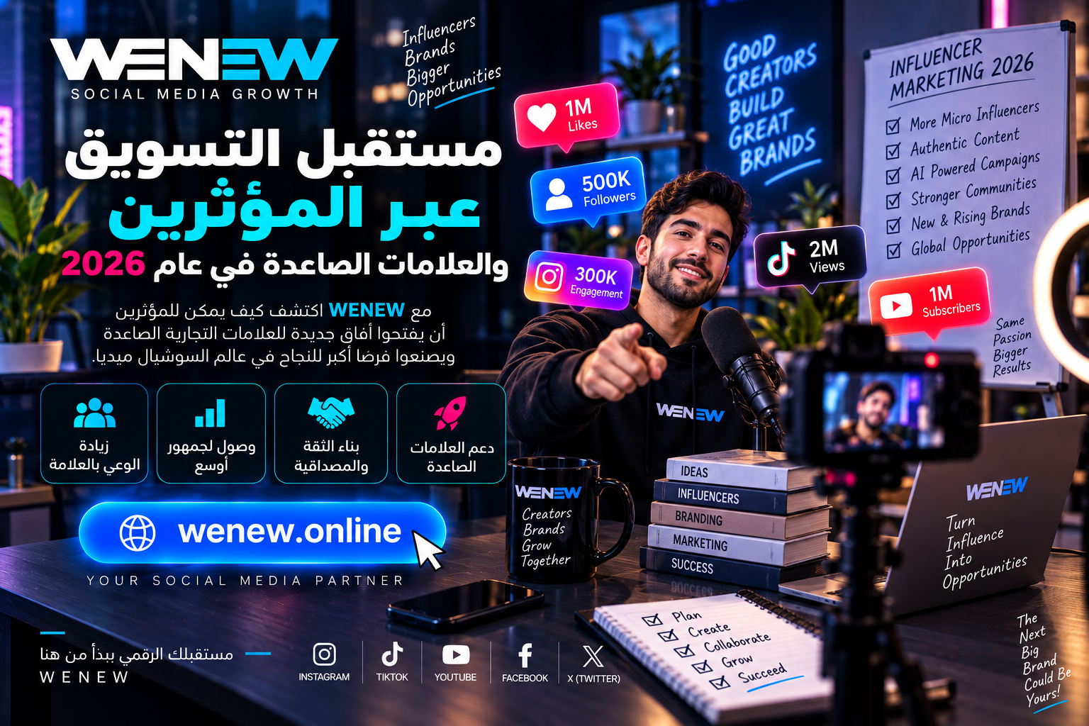 مستقبل التسويق عبر المؤثرين والعلامات الصاعدة في عام 2026