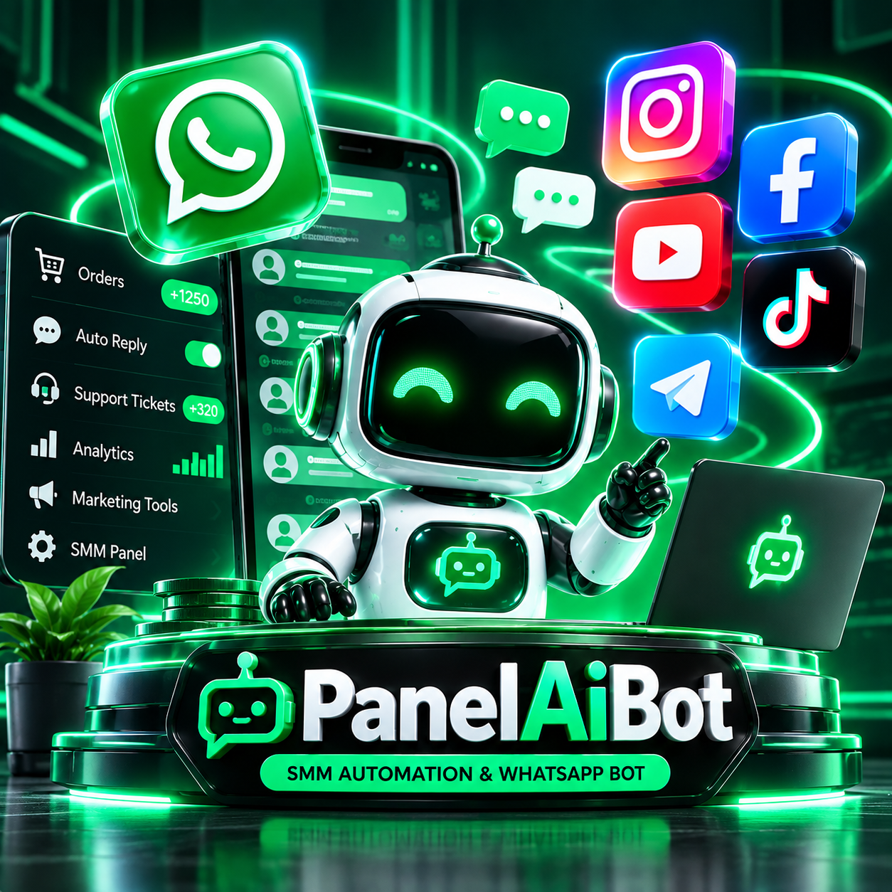 PanelAiBot Pro | بوت إدارة لوحات SMM